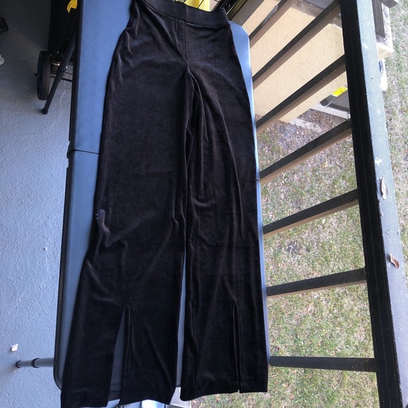 SPANX Pants - Spanx Y2k Black velvet wide leg pants with a high waist